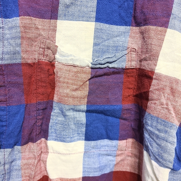 5/$30 Old Navy Boyfriend Shirt Red & Blue Checkered Button Down Plaid XL Shirt - Picture 5 of 6